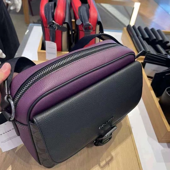 coach Hudson Crossbody In Colorblock Signature Canvas - Picture 7 of 9